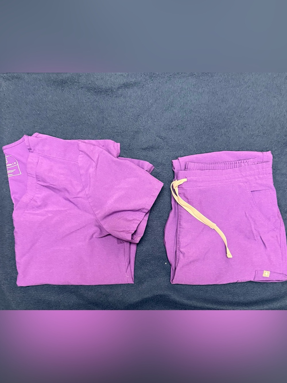 Figs Women's Purple Straight Leg Pants with Drawstring